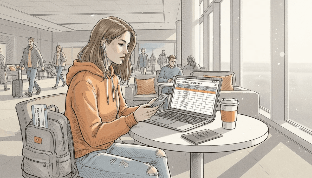 Traveler planning data management at airport lounge