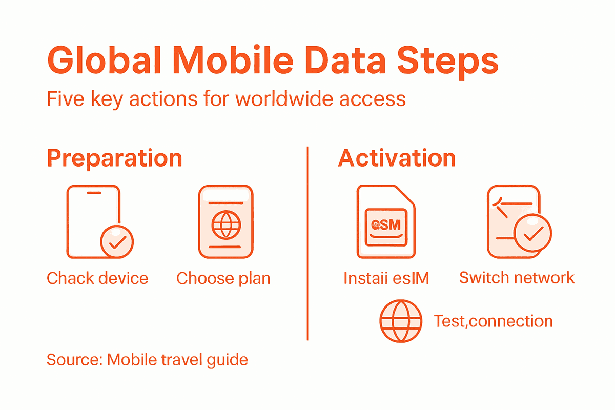 Infographic of five global mobile data steps