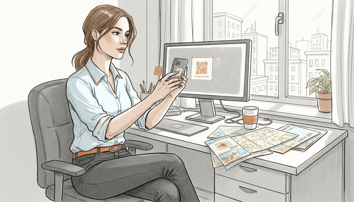 Person scanning QR code for eSIM activation