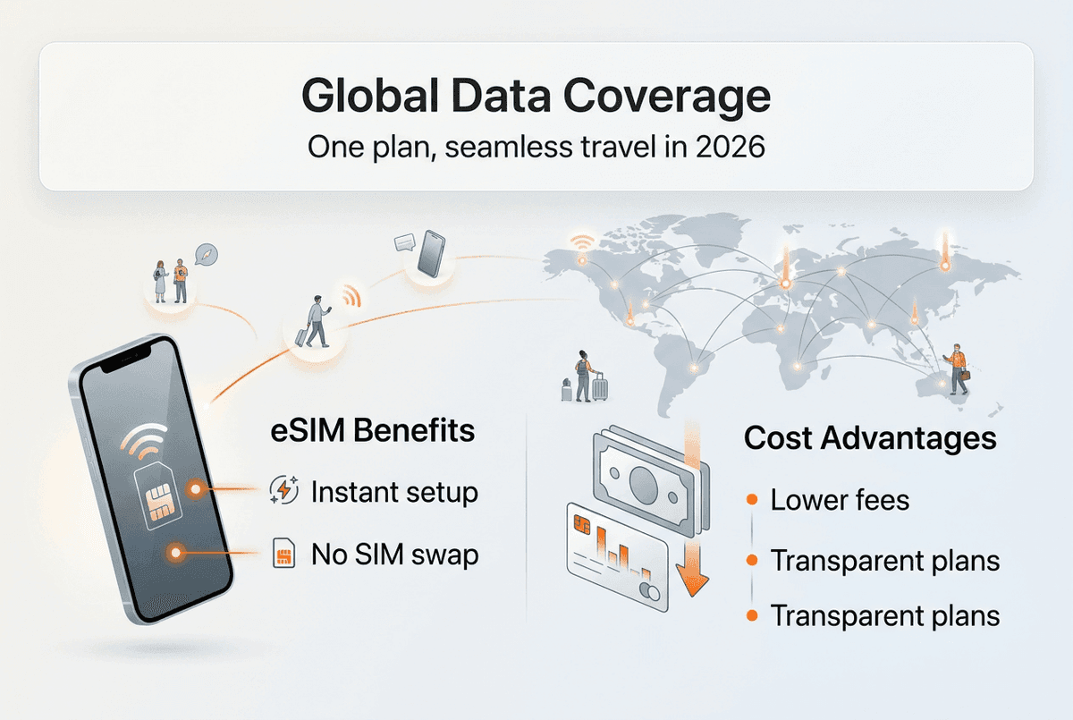 Infographic comparing global coverage benefits and costs