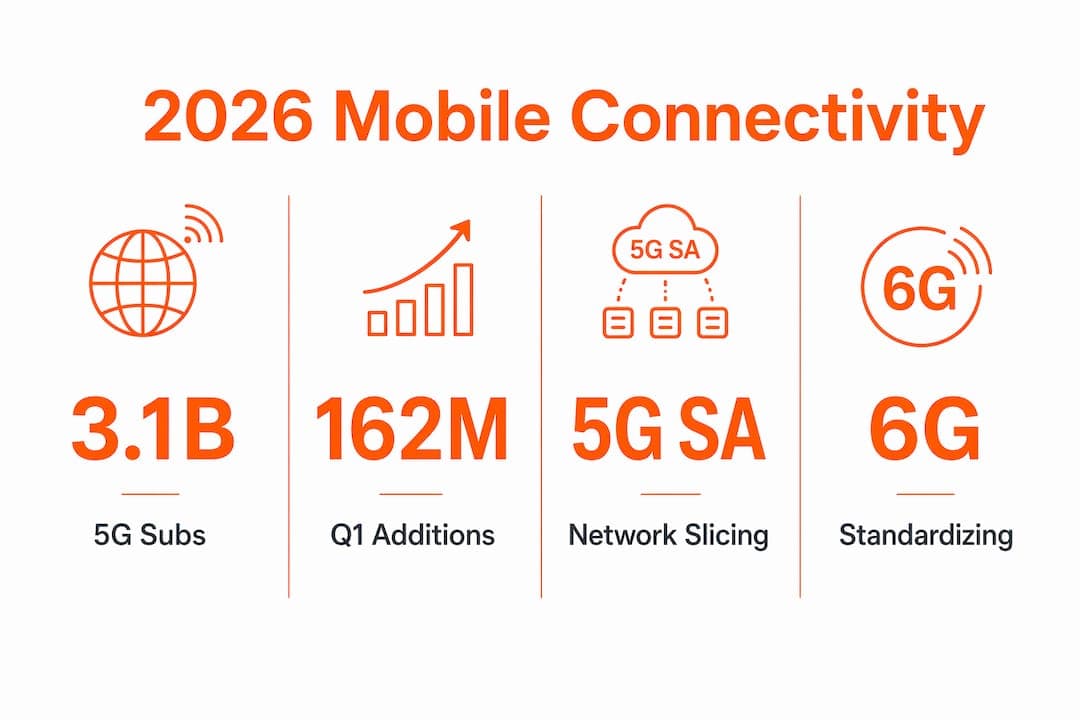 Infographic of 2026 mobile connectivity statistics