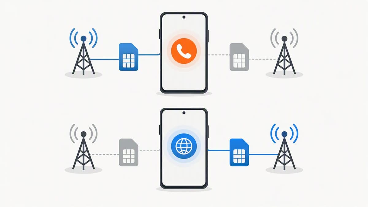 Two SIM lines with one active channel