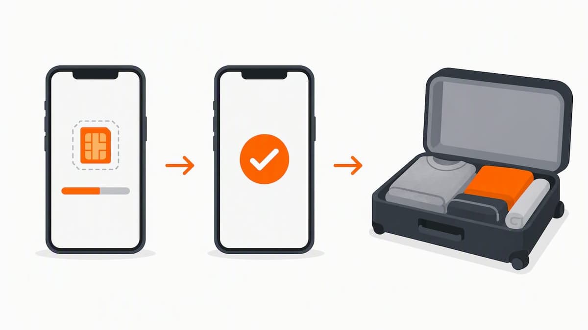 eSIM activation confirmed before packing