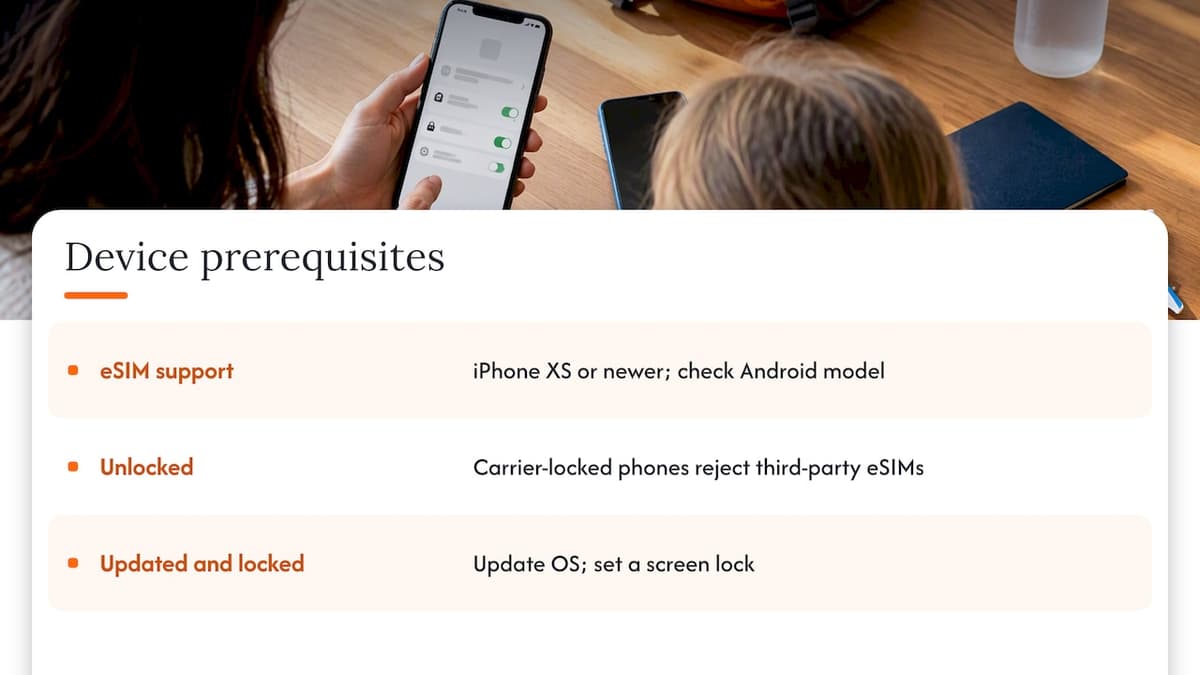 Three checks before a child's eSIM purchase